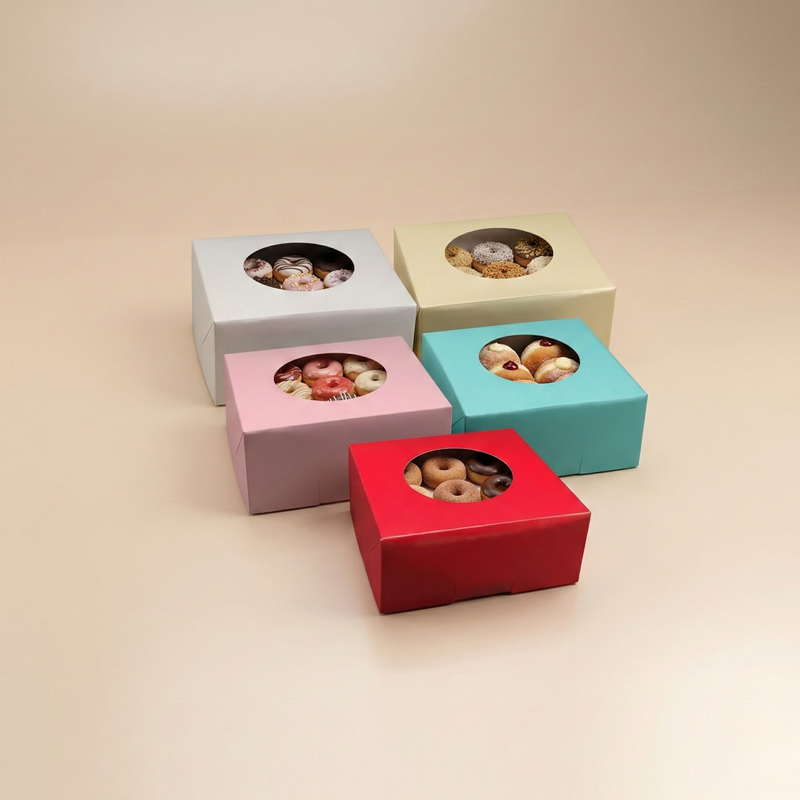 7x7 Round Window Pastry Box