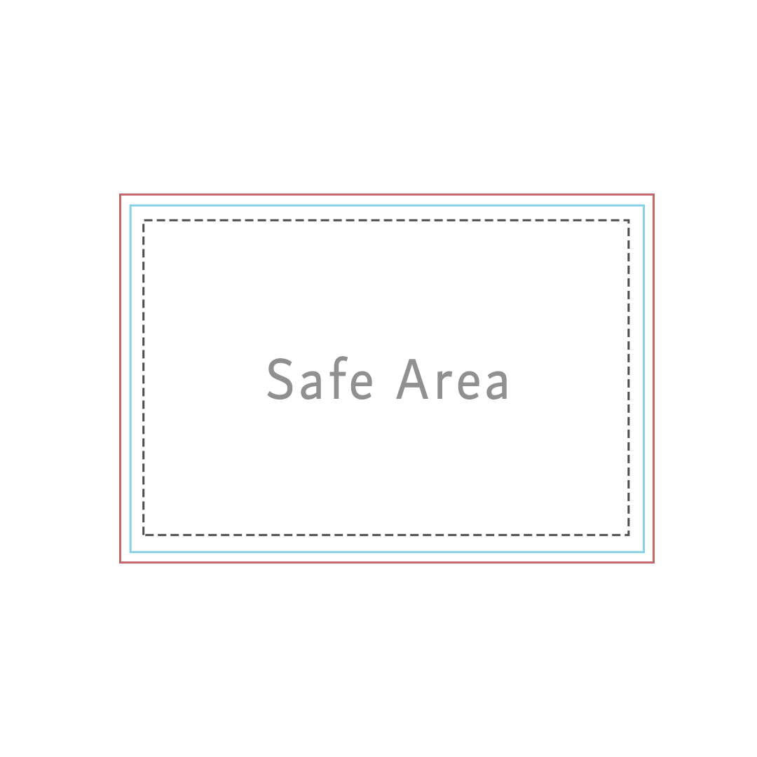 Business card safe zone